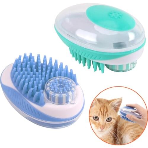 Pet Dog Bath Brush Comb Pet SPA Massage Brush Easy Shampoo Dispenser Cleaning Tool Pet Supplies Puppy Massager Silicone