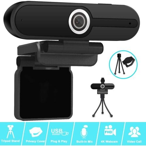 Smartlife 4K Webcam, Webcam 8MP Computer Camera with Microphone, Professional Streaming Webcam with Privacy Shutter and Tripod