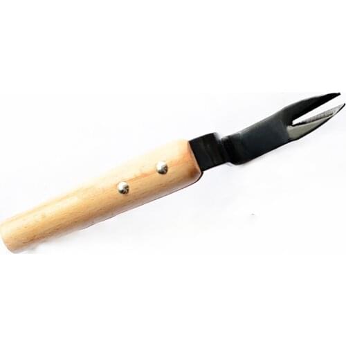 Carbon Steel Garden/Lawn Weeder, Wooden Handle, Gardening Hand Weed Puller Fork Garden Transplanting Digging Weeding Tool