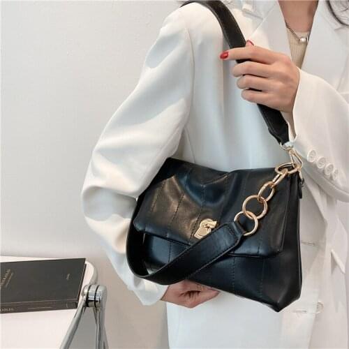Straight line Chain Crossbody Bag For Women 2021 Fashion Sac A Main Female Shoulder Bag Female Handbags And Purses With Handle
