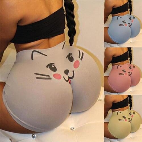 Ladies Summer Shorts Anti-glare Cute Printed Shorts Bottom Breathable Safety Pants High Waist Fashion Shorts