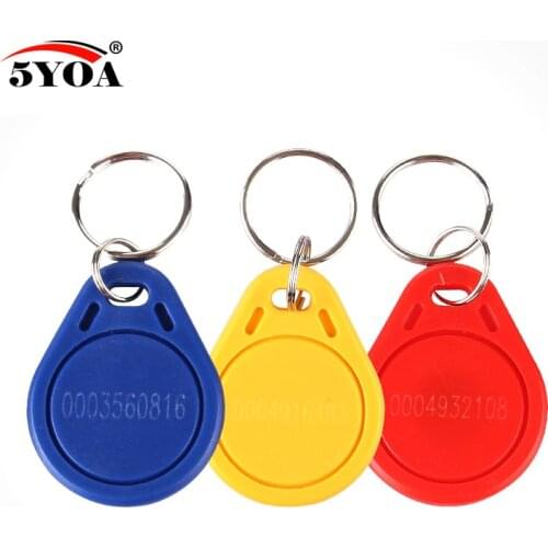 10pcs EM4100 Badge 125khz ID Keyfob RFID Tag Tags llaveros llavero Porta Chave Card Key Fob Token Ring Proximity Chip
