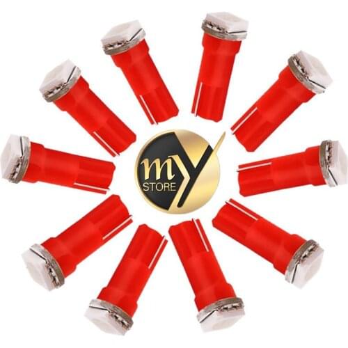 10pcs Red car bulbs t5 led cars 12v 1SMD 1 LED Dashboard Warning Indicitor Car Light Lamp car styling
