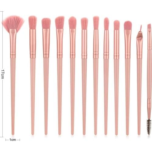 12pcs/set Makeup Brushes Eyeshadow Eyebrow Eyeliner Lip Brushes Fan Highlight Brush Professional Eye Makeup Brushes Tools