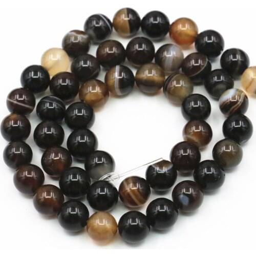 2PCS 6mm 8mm Round Natural Onyx Agates Stone Loose Beads for Jewelry Making Brown Carnelian DIY Bracelet Necklace 15inch A351