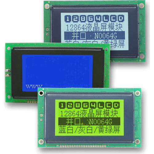 20PIN LCD12864A Screen Module KS0108B Controller 5V Yellow Green Backlight Parallel Interface