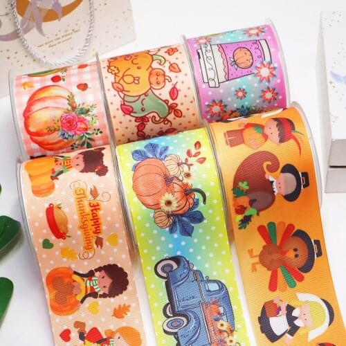 3 inch 75mm 38mm 25mm Characters Printed Grosgrain Ribbon 55536