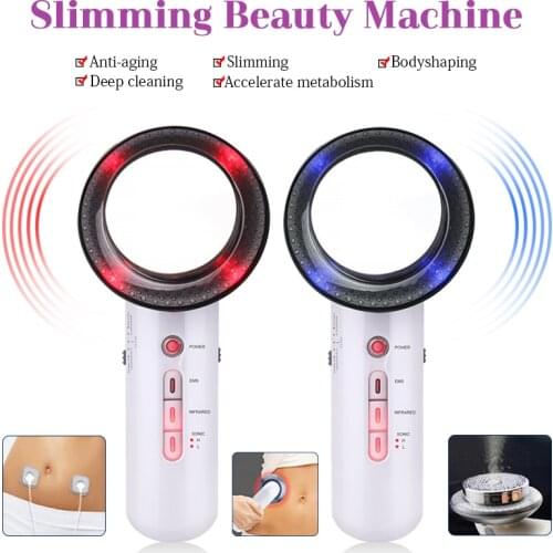 3 in 1 EMS Body Lipolysis Slimming Massage Device Facial Ultrasound Cavitation Weight Loss Fat Burner Galvanic Infrared Therapy