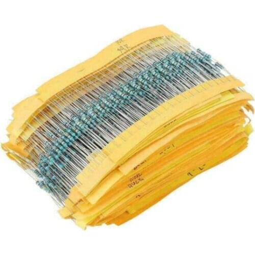 300PCs 1% Tolerance 10 ohm-1M Mixed Metal Film Resistors Pack Kit Low Noise AKD