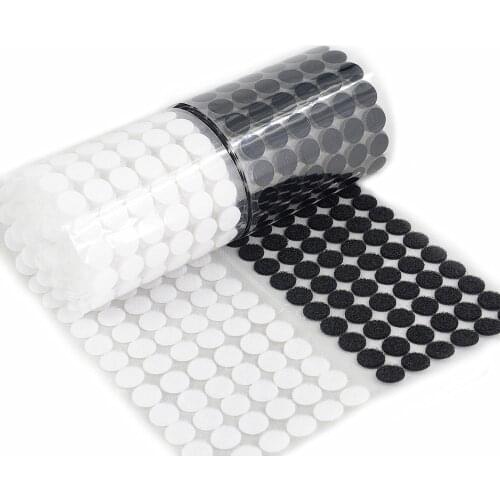 60 /120 Pairs 15mm Magic Nylon Double Sided Adhesive Hooks Loops Disks White/Black Round Fastener Tape Sewing Self Adhesive Loop