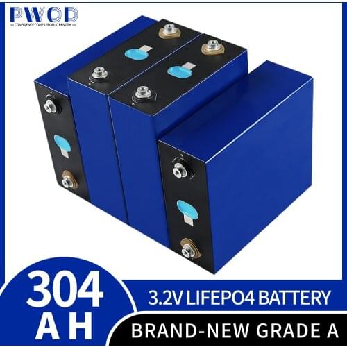 8PCS 3.2V 304AH 320AH Brand New Fully Matched Grade A Lifepo4 DIY 12V 24V Rechargable Battery Pack Deep Cycle With Free Busbars