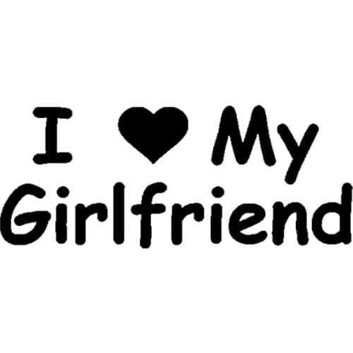 Car Sticker I Love My Girlfriend Car Styling Vinyl Decal Black/Silver 15.5*6.2CM T-00216