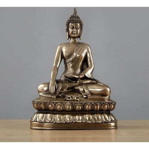 BUDDHISM DECOR FOR SAKYAMUNI BUDDHA SCULPTURE RESIN CRAFT AMITABHA STATUE CHINESE STYLE ZEN DESKTOP DECORATION OFFICE R1523