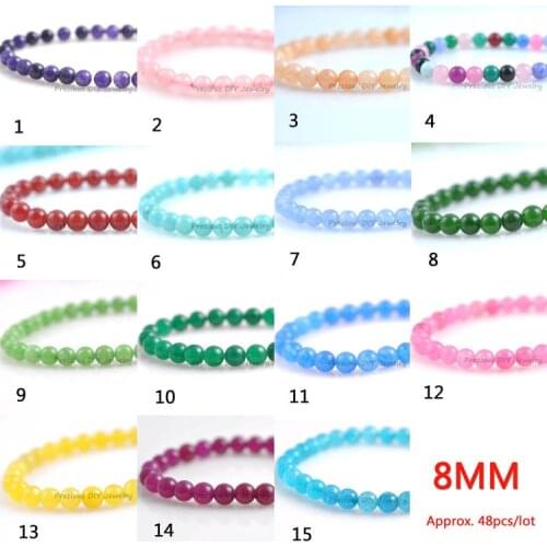 8mm Dia Onyx Round Beads Crystal Natural Stone Beads For Jewelry making DIY About 48pcs TRS0001