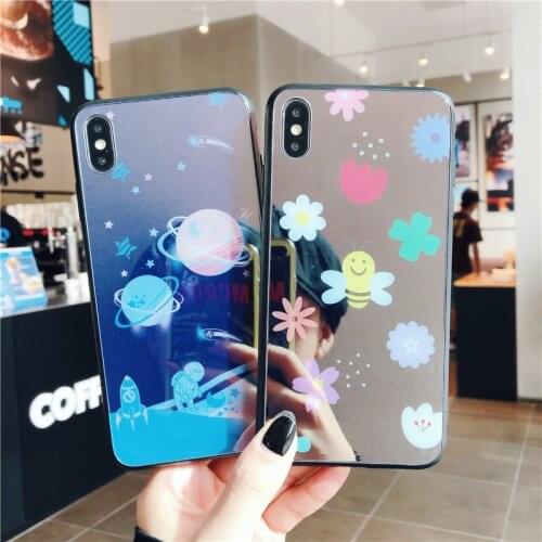 Fashion Mirror Phone Back Case For iPhone X XR XS MAX 7 8 Plus Clear Soft Universe Outer Space Cover For iPhone 6 6S 7Plus #E0
