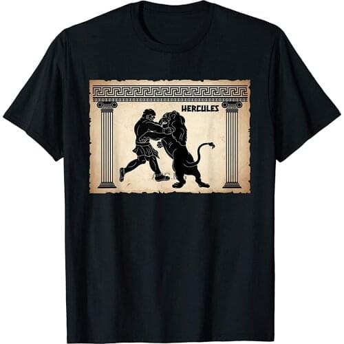 Hercules vs A Lion Greek Mythology Fans Gift Ancient Greece T-Shirt