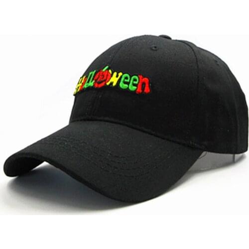 Halloween Letter Embroidery Cotton Baseball Cap Hip-hop Cap Adjustable Snapback Hats for Men and Women 287