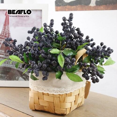 1pc Artificial Berry Flowers Diy Fruit 4 color small fake plant Flower wedding Decoration for home hotel party table accessories