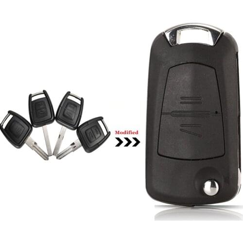 Jingyuqin 10pcs For Opel Vauxhall Corsa Astra Vectra Signum 2 Buttons Modified Flip Folding Remote Car Key Shell Case
