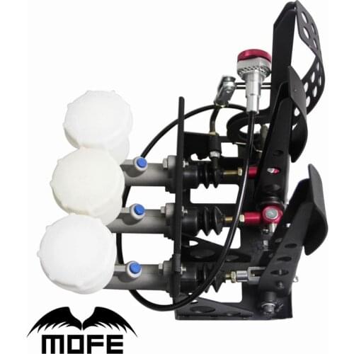 MOFE Mofe 0.75" Master Cylinder Racing Car Brake Pedal Box Kit Hydraulic Pedals Box Clutch Brake Bias Floor Mounted