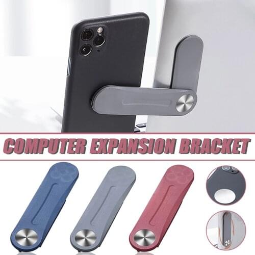 Laptop Extension Phone Bracket Laptop Phone Holder Adjustable Laptop Side Mount Clip Slim Portable Foldable Support Telephone