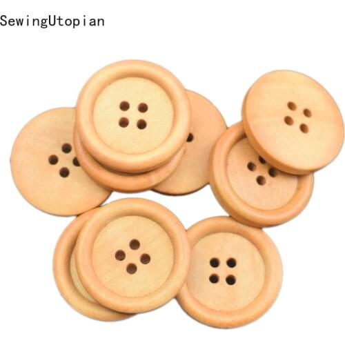 50PCs 4 Holes Round Printed Flower Wooden Buttons Handmade Wood Buckle Scrapbooking Craft DIY Baby Sewing Apparel Accessories