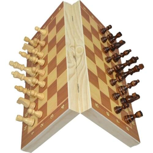 Magnetic Chess Wood Chess Set Chesspieces Folding Magnetic Chessboard Portable Chesses Game W2100