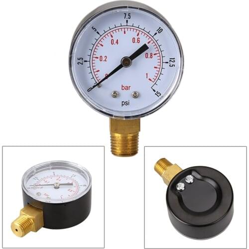 TS-50-15psi 0/15 PSI 0/1 Fuel Air Compressor Low Pressure Gauge Bar Meter Hydraulic Tester Dial Manometer 70x50x22mm