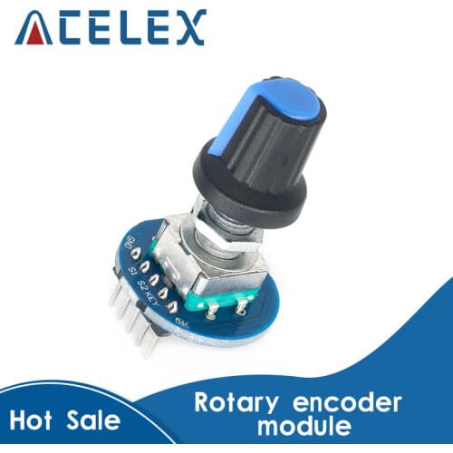 Rotary Encoder Module 5V Brick Sensor Development Round Audio Rotating Potentiometer Knob Cap for Arduino
