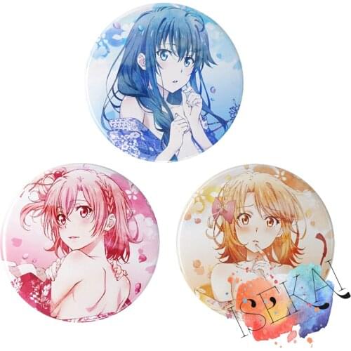 My Teen Romantic Comedy SNAFU Anime Badge Yuigahama Yui Yukino Isshiki Iroha OreGairu Hamachi Metal Badge Brooch Pins