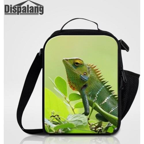 Men Messenger Lunch Bag Lizard Animal Bolsa Termica Student Boy Food Lunch Box Bag Children Small Canvas High Quality Cooler Bag