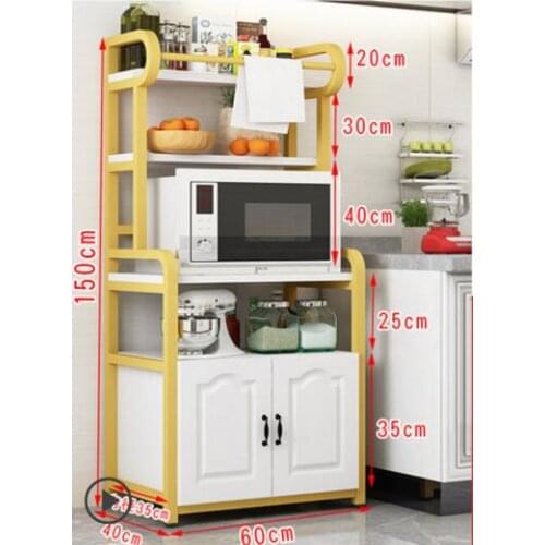 Kitchen rack floor multi-layer microwave oven rack home multi-function kitchen storage locker space saving