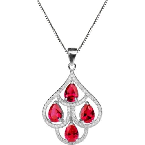 Charming Crystal Red Peacock Pendant Necklace For Women Jewelry Silver Plated Chain Clavicle Girls Choker Accessories Present