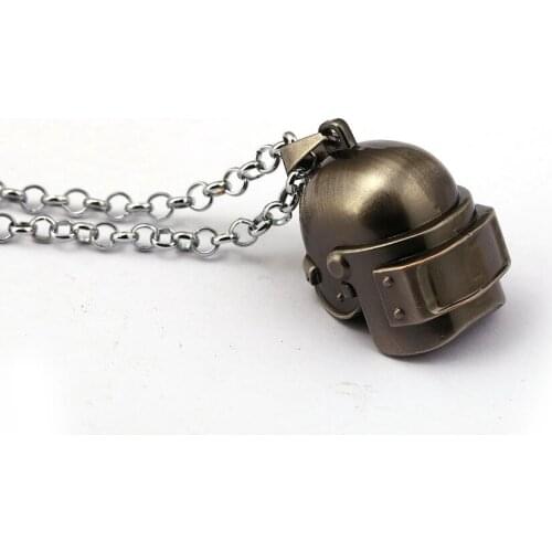 Playerunknowns Battlegrounds Necklace 3D Special-Forces Level 3 Helmet PUBG Pendant Fashion Link Chain Necklaces Game Jewelry
