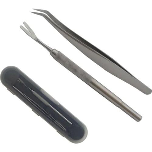 Pet Flea Tick Removal Tool Stainless Steel Tick Removal Tweezers Dog Lice Clip Flea Bend Clip Dog Cat Supplies 2/3 Pcs Set