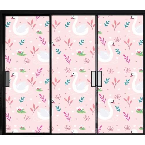 Cartoon plant and animal window shading glass film anti-peeping bathroom window paper sunscreen electrostatic frosting film