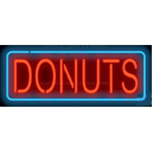 Donuts Coffee Drinks Neon sign Glass Tubes Light Bar Beer Club Custom Neon signs Bulb Store Decoration Signboard signage 17"x14"