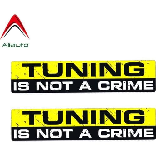 Aliauto 2 X Warning Car Sticker Creative Tuning Is Not A Crime Decal Accessories PVC for Toyota Opel Seat Nissan Suzuki,15cm*3cm