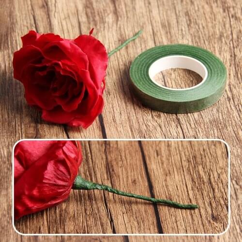 30 Yard 12mm Self-adhesive Bouquet Floral Stem Tape Artificial Flower Stamen Wrapping Florist Green Tapes DIY Flower Supplies
