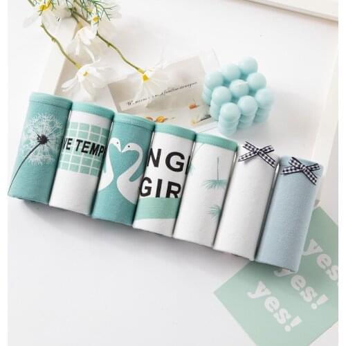 7 Pcs/lot Panties For Women Cotton Underwear Briefs student Cute Sexy Lingeries Breathable women Briefs for Female Pants