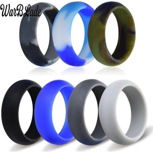 WBL 7pcs/set Sport Food Grade FDA Rubber Finger Rings Hypoallergenic Crossfit Flexible Silicone Ring For Men Women Wedding Rings
