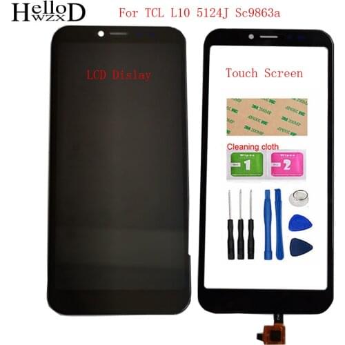 5.45" LCD Display For Tcl L10 5124J Sc9863a LCD Display + Touch Screen Digiziter Panel Assembly Parts With Tools Adhesive