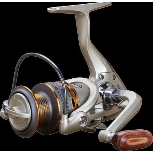 1Pcs Fishing coil Wooden handshake 13BB 5.5:1 Spinning Fishing Reel Professional Metal Fishing Reel Wheels