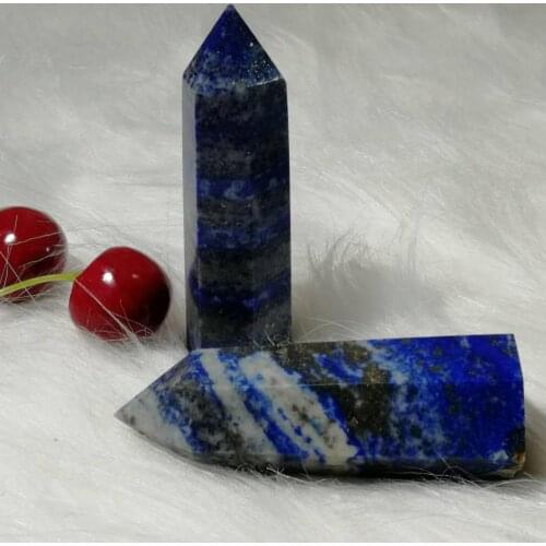 2Pcs Natural Crystal Different Lapis Lazuli Lasuri Gemstone Quartz Points Wands Collectors Meditation Reiki Healing Chakra