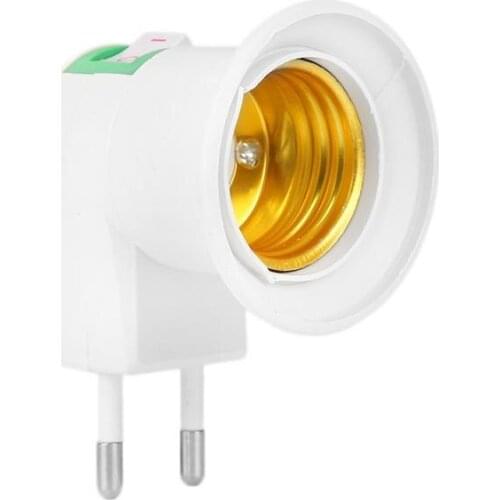 220V E27 Adapter Screw Mouth Night Light Can Tilting EU Lamp Holder With Switch Round Foot Wall Type Mobile Lamp Shades Hot