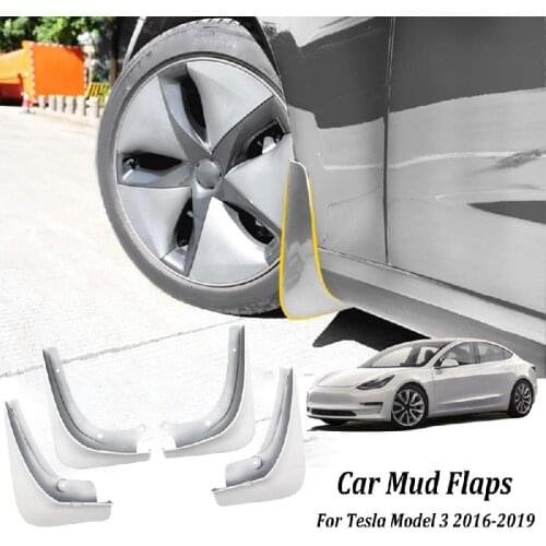 4Pcs/Set Car Mud Flaps Front Rear Mudguard Splash Guards Fender Mudflaps For Tesla Model 3 2016-2019