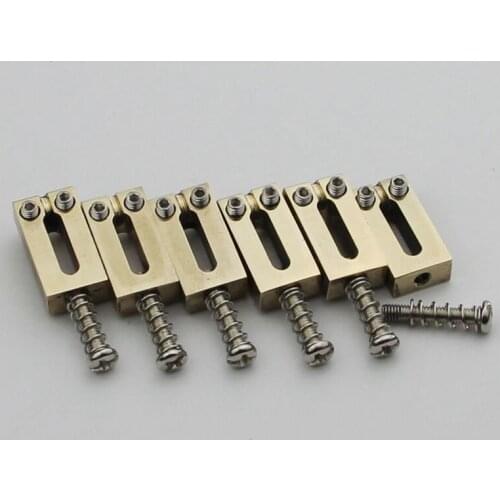 6 PCS Brass Bridge Saddles 10.5MM For Stratocaster Tremolo Bridges