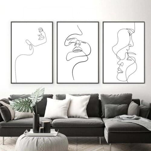 Abstract Lady Line Wall Art Canvas Painting Nordic Wall Art Figure Body Posters And Prints Modern Minimalist Living Room Decor