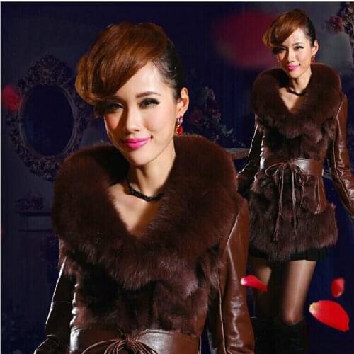 Free shipping Luxurious fur Double-faced fur the fox fur coat In paragraph 2014 haining leather female long sheepskin coat
