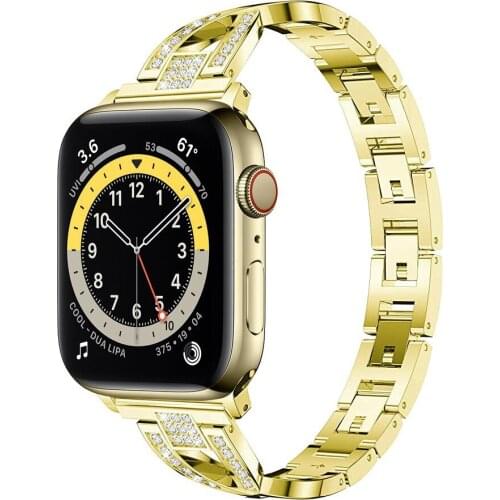 Bling Bracelet For Apple Watch SE Band Series 6 Strap 44mm 40mm Stainless Steel Watchbands For iWatch 5 4 Applewatch 3 42mm 38mm